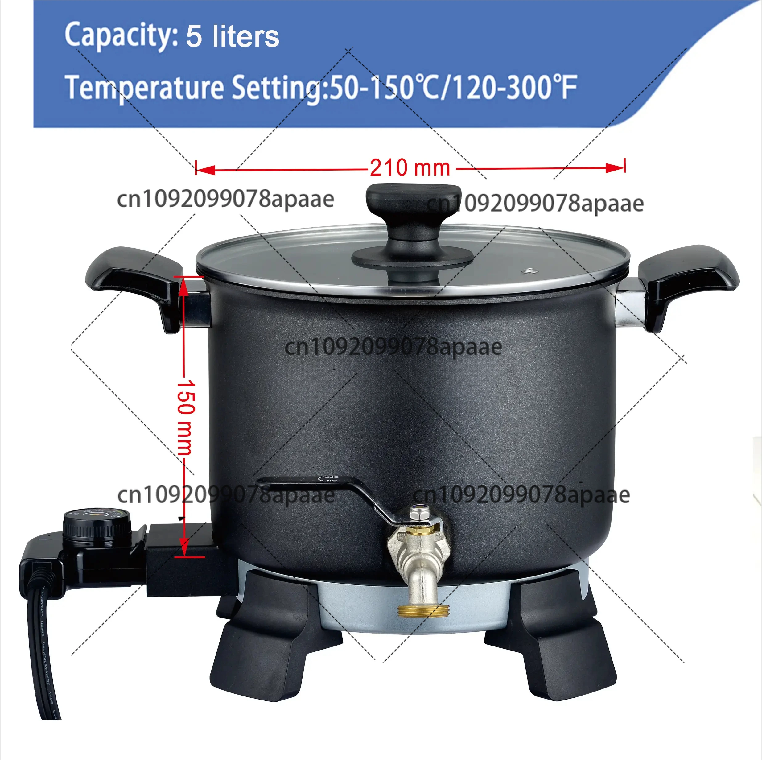 5L Non-Stick Candle Melting Pot Electric Candle Machine Wax Melter for Candle Making