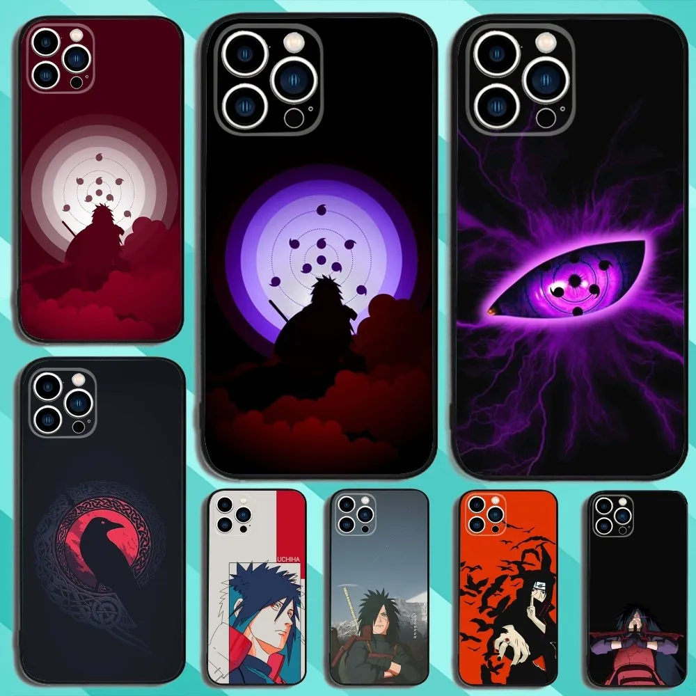 U-Uchiha M-Madara I-Itachi Phone Case For iPhone 16,15,14,13,12,11,Plus,Pro Max,XS,X,XR,SE,Mini,8,7 Soft Silicone Black Cover