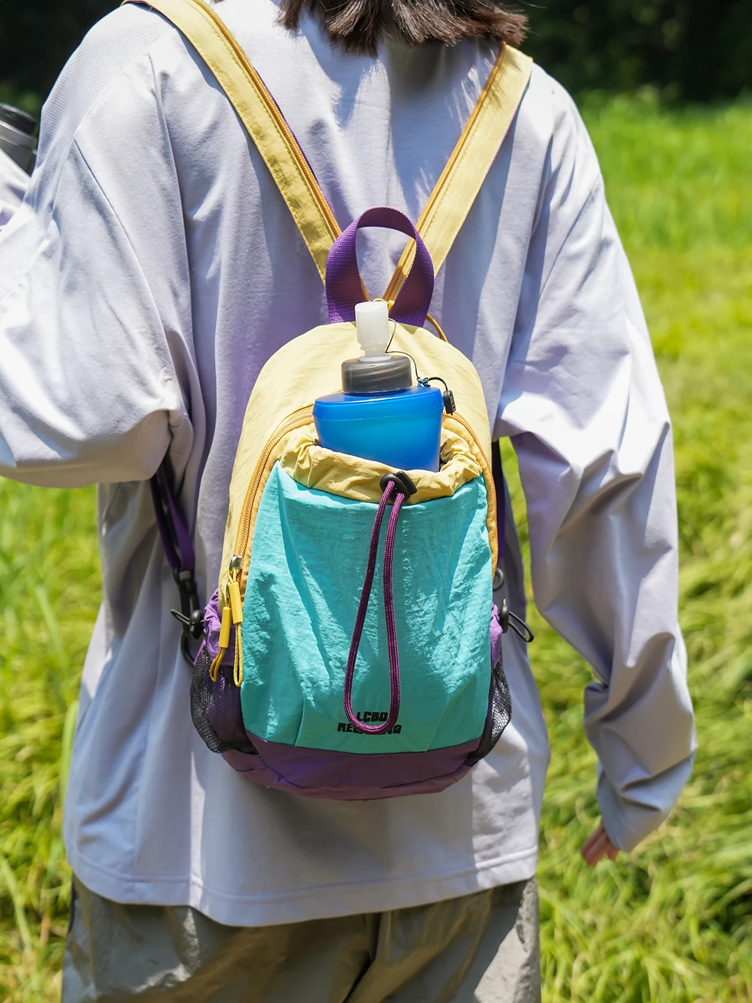 Outdoor Casual Crossbody Bag Convenient Drawstring Hiking Camping Water Bottle Bag Cycling Dual-Shoulder Bag Daily Commuting ...