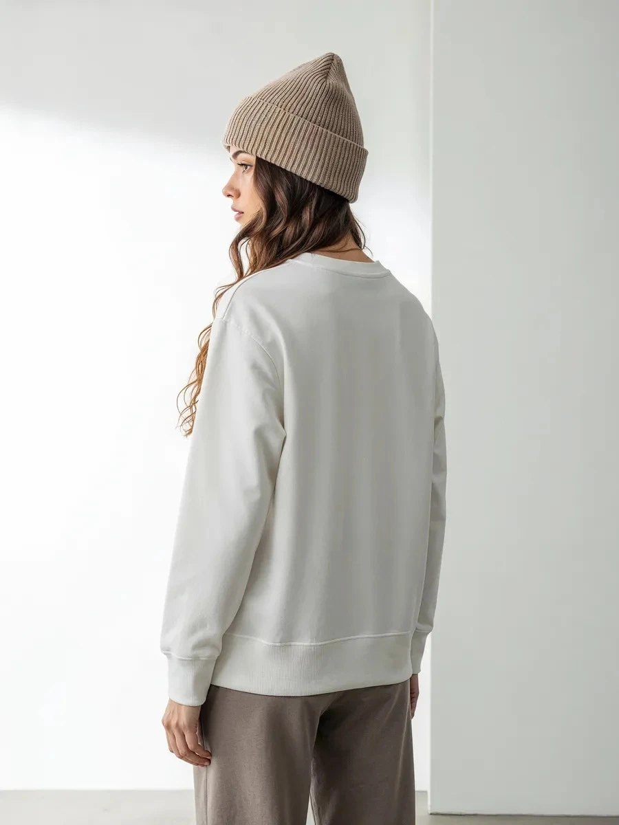 Felpa con lettera stampata allentata Faionable Casual All-match Top da donna autunno lungo Sve rotondo Ne Commute Sle