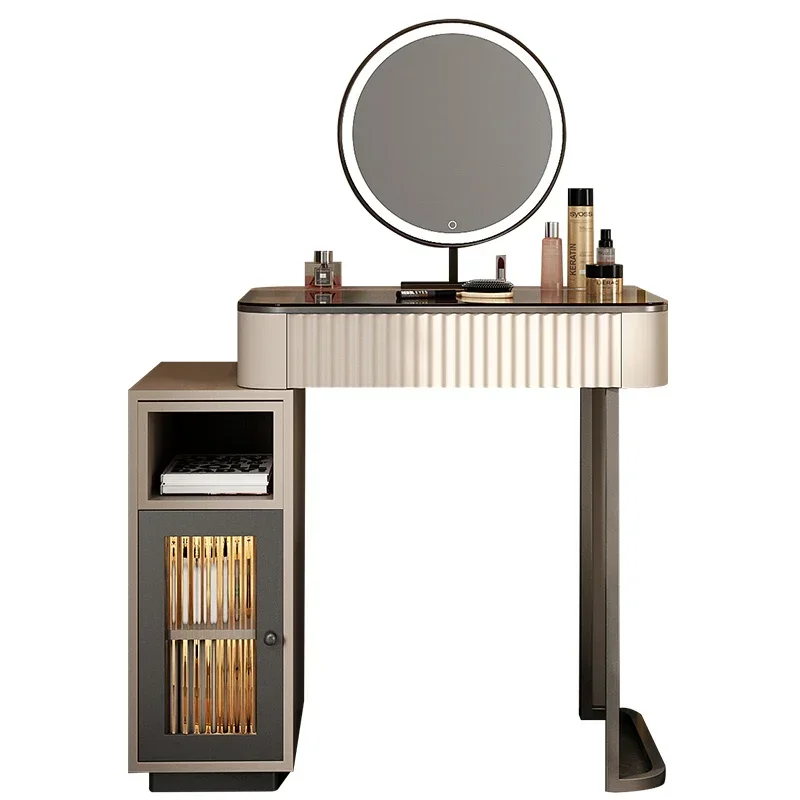 ~Cream Style Dressing Table Bedroom Small Apartment Light Luxury Modern Simple Contraction Band LED Light Makeup Table