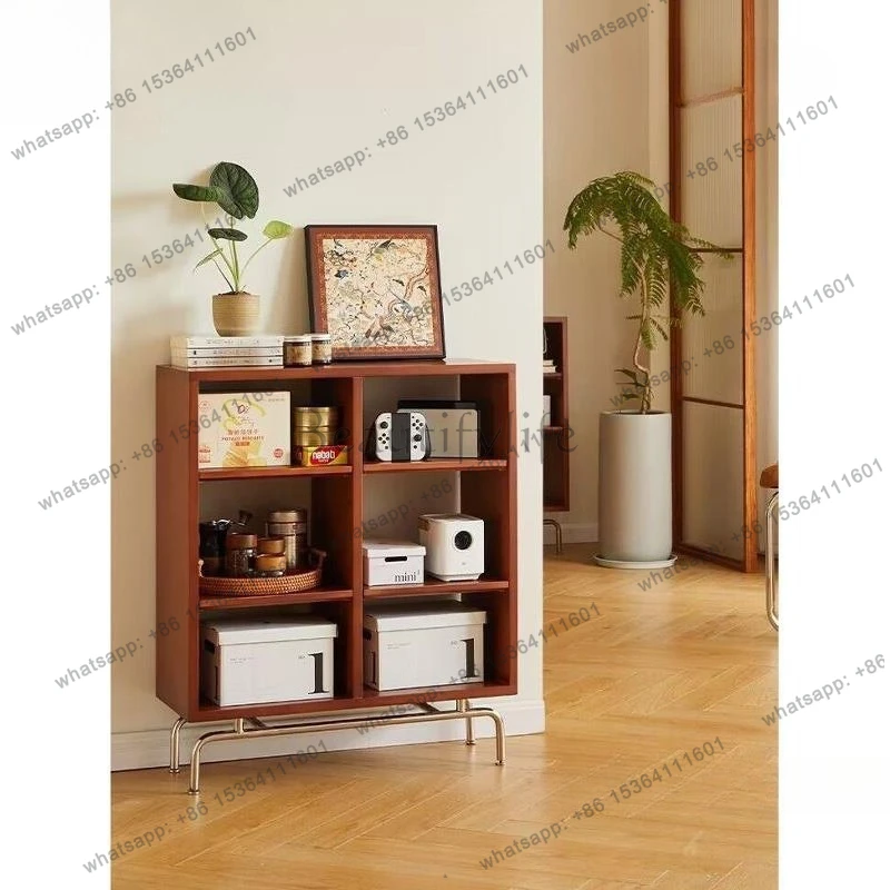 

Simple and modern solid wood display shelf, bedroom bookshelf, multi-layer combined cabinet, floor-to-ceiling storage cabinet