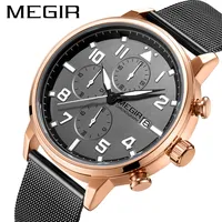 MEGIR Watch Men Waterproof Chronograph Military Male Clock Top Brand Luxury Stainless Steel Business Sport Wristwatch 2157