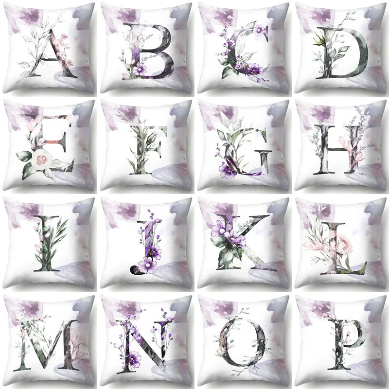 

Home Bedroom Sofa Car Decorative Pillowcase Floral Letter Plant Tree Cushion Cover