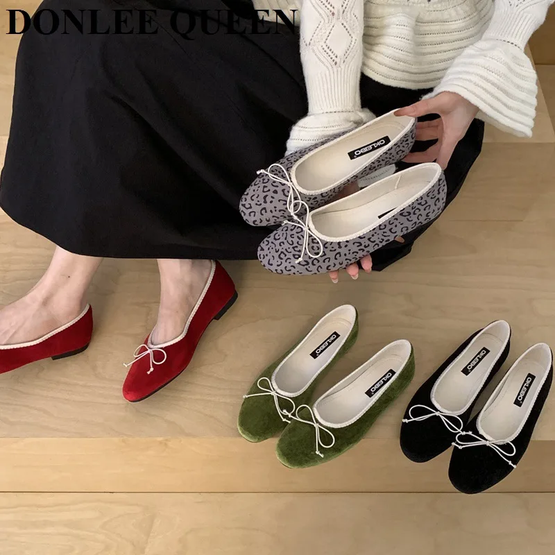 

2026 Fashion Flats Shoes Women Flat Ballerina Casual Slip On Soft Moccasins Round Toe Shallow Bow Knot Ballets Shoes Dress Mujer