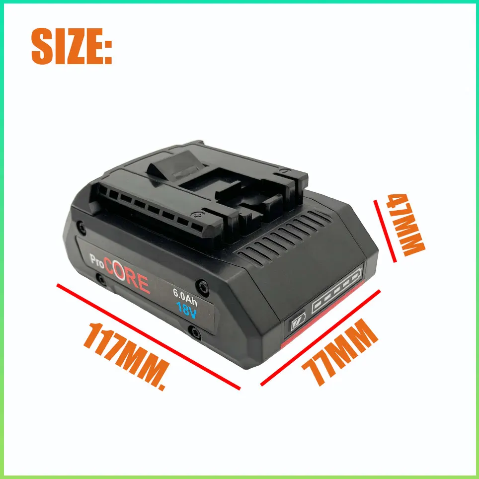 BOSCH Professional 18V 21700 Battery 6.0Ah/8.0Ah/10.0Ah ProCORE 18V Li-ion Battery Replacement for BAT609 BAT618 with BMS