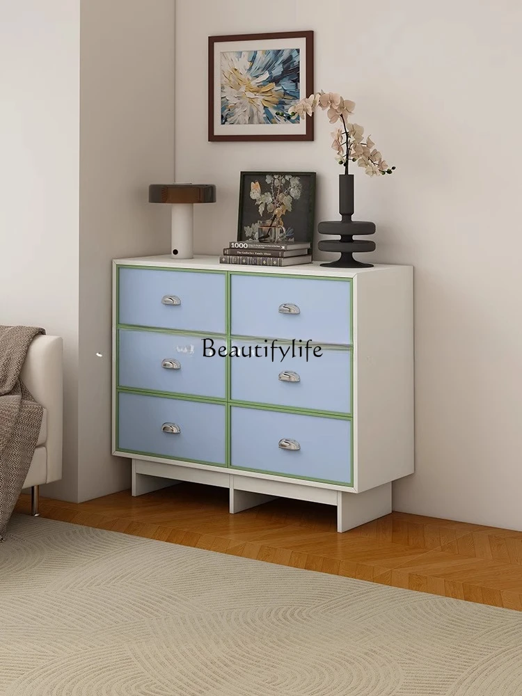 

Vintage Style Four-Drawer Cabinet Solid Wood Wall-Mounted Storage Drawer Cabinet L