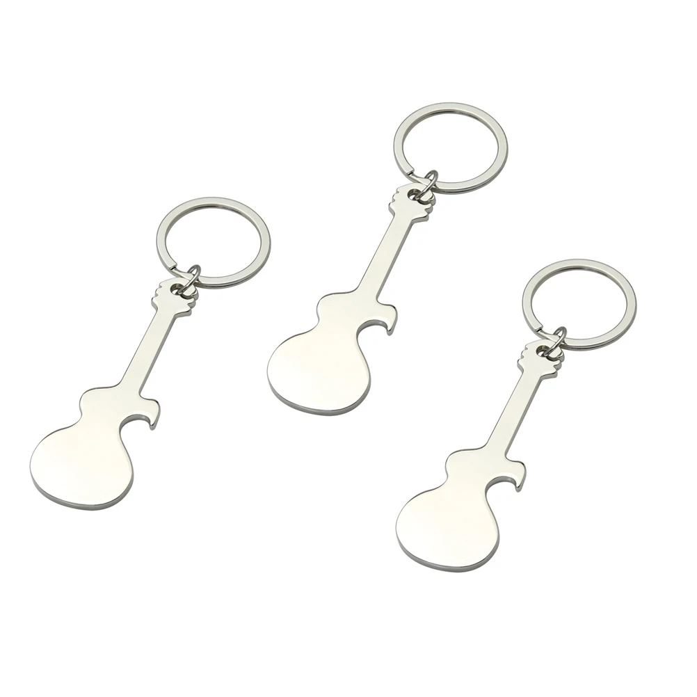 

3 Pcs Keychain Silver Mini Bottle Opener Keyring Can Openers Zinc Alloy Practical Opener Keychain Gift IdeaBeer