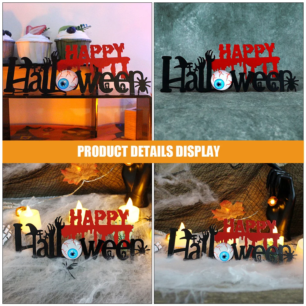 

Halloween Table Decor Iron Sign for Indoor Home Party Centerpieces Festive Tabletop Decoration Halloween Kitchen Decor