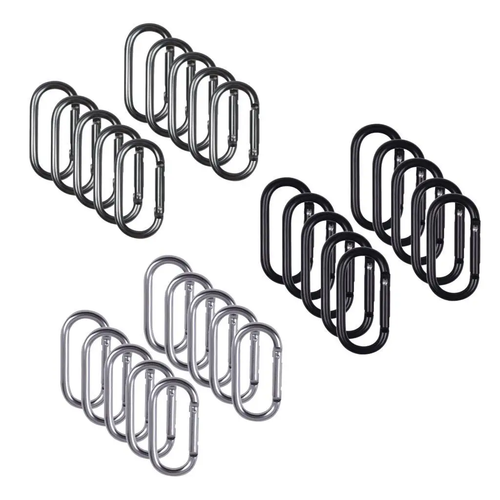 10 Pack Alloy Carabiner Clip Fixed Strong Keychain Aluminum Shape