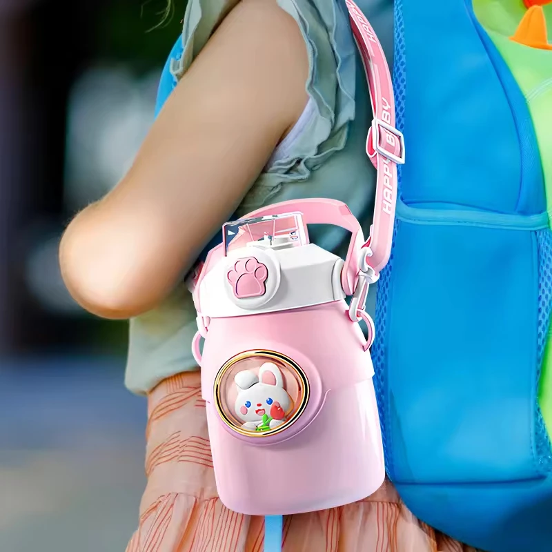 Cute Kawaii Thermal Mug 650ML 316 Stainless Steel Thermos for Tea Kid Children Drinks Stainless Steel Water Bottle - view 3