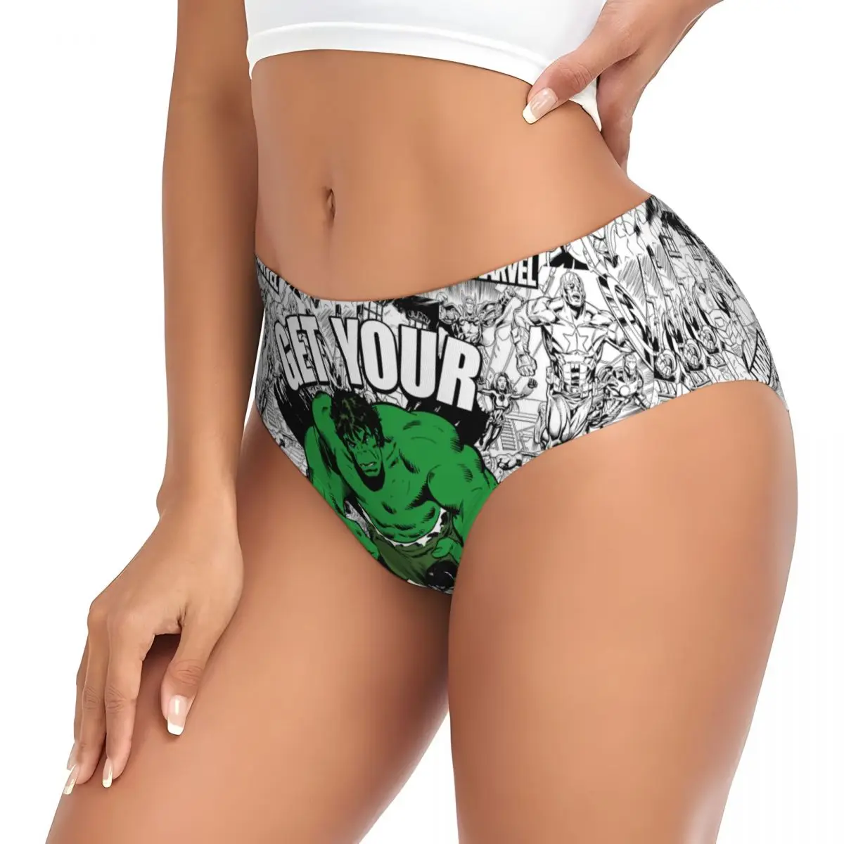 Donne personalizzate Hulk Ottieni il tuo verde sulle mutandine Intimo femminile Comfort Slip Mutande