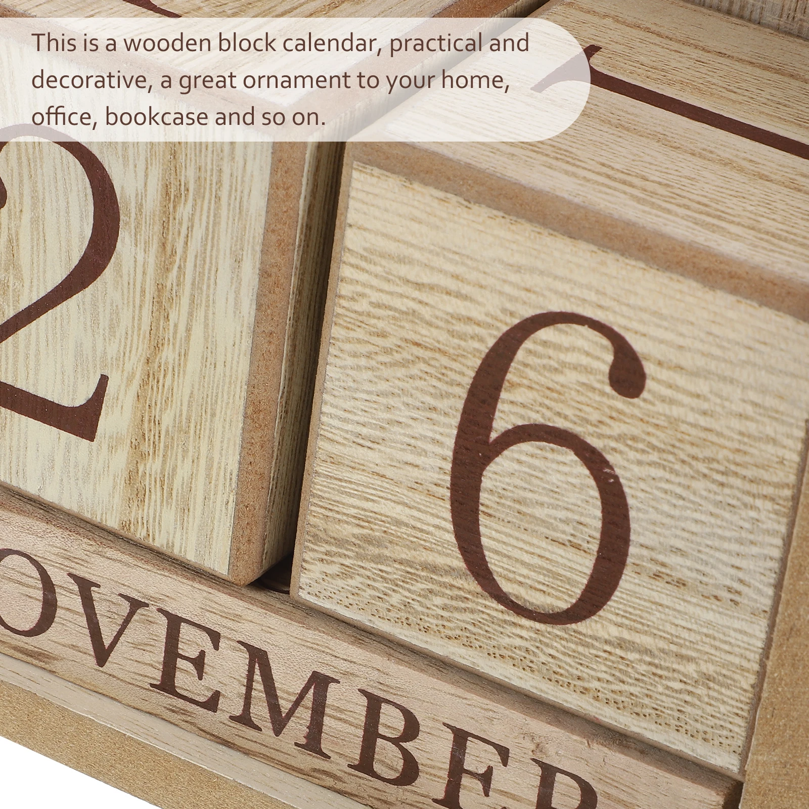 

Wooden Perpetual Calendar Block Desk Home Office Table Date Tracker Reusable Wood Calendar For Study Classroom Decorative