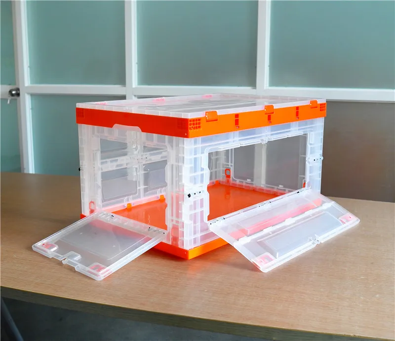 

Plastic Storage Foldable Box Tote Boxes with Open Front Opening