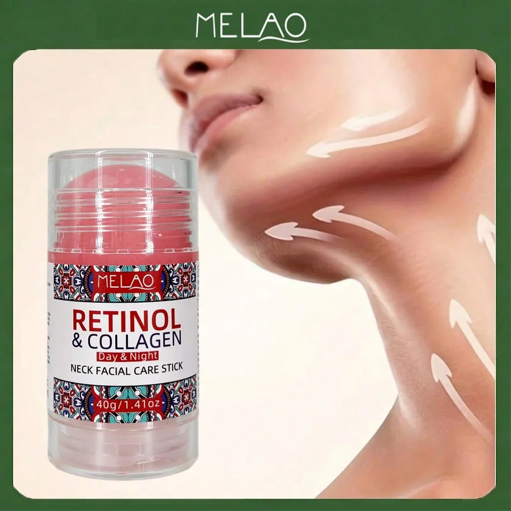 Retinol Collagen Face & Neck Stick, MELAO Day & Night Care Stick with Retinol & Collagen, Anti Aging Stick for Neck & Face