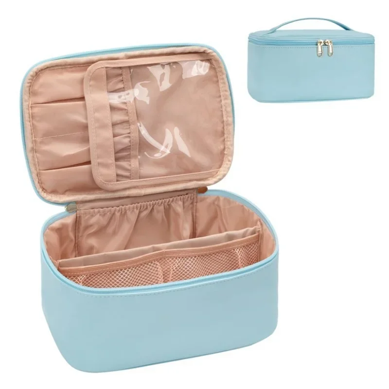 Große Kapazität Tragbare Kosmetiktasche Reise-Make-up-Organizer für Frauen Schwarze Toilettentasche für Mädchen auf Reisen – Detail 5