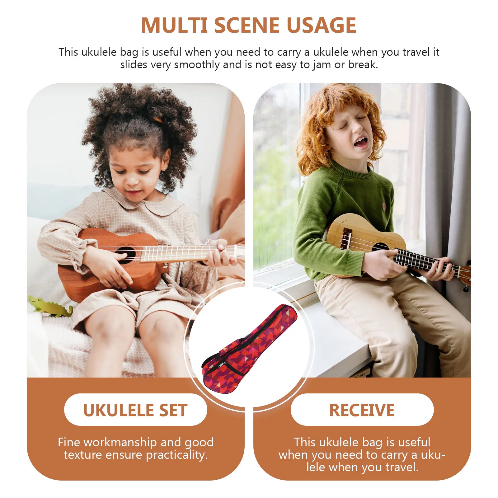 

1Pcs Stylish Geometric Pattern Ukulele Bag Waterproof Oxford Cloth Case Portable Ukulele Pouch