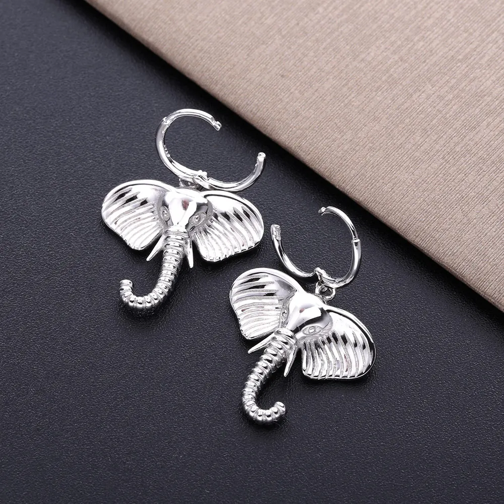 SHADOWHUNTERS حقيقية 925 فضة الفيل هوجيز أقراط خمر الفضة 925 المرأة فريد إسقاط أقراط مجوهرات نسائية