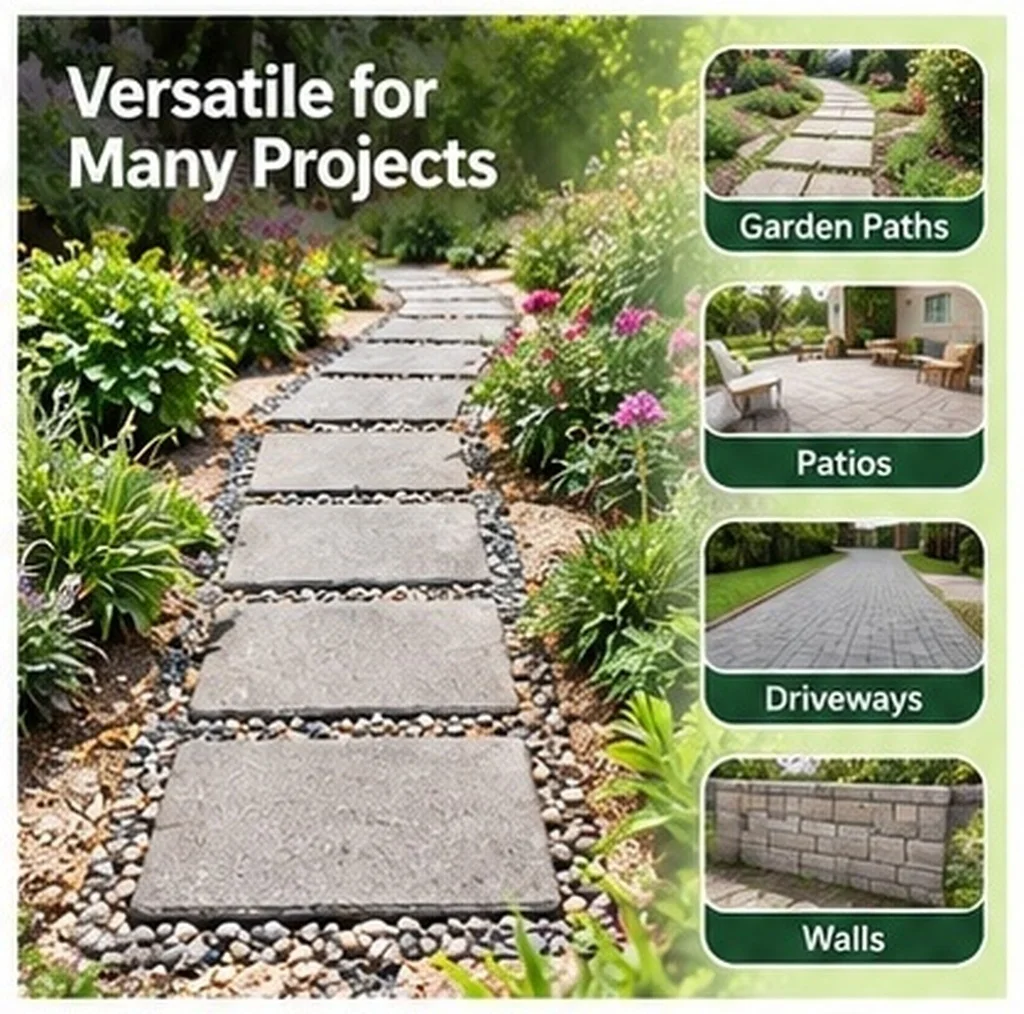 Reusable Concrete Brick Mold Plastic Rectangular Cement Mold for Lawn Garden Patio Pathway Paving Slab Moulds Outdoor