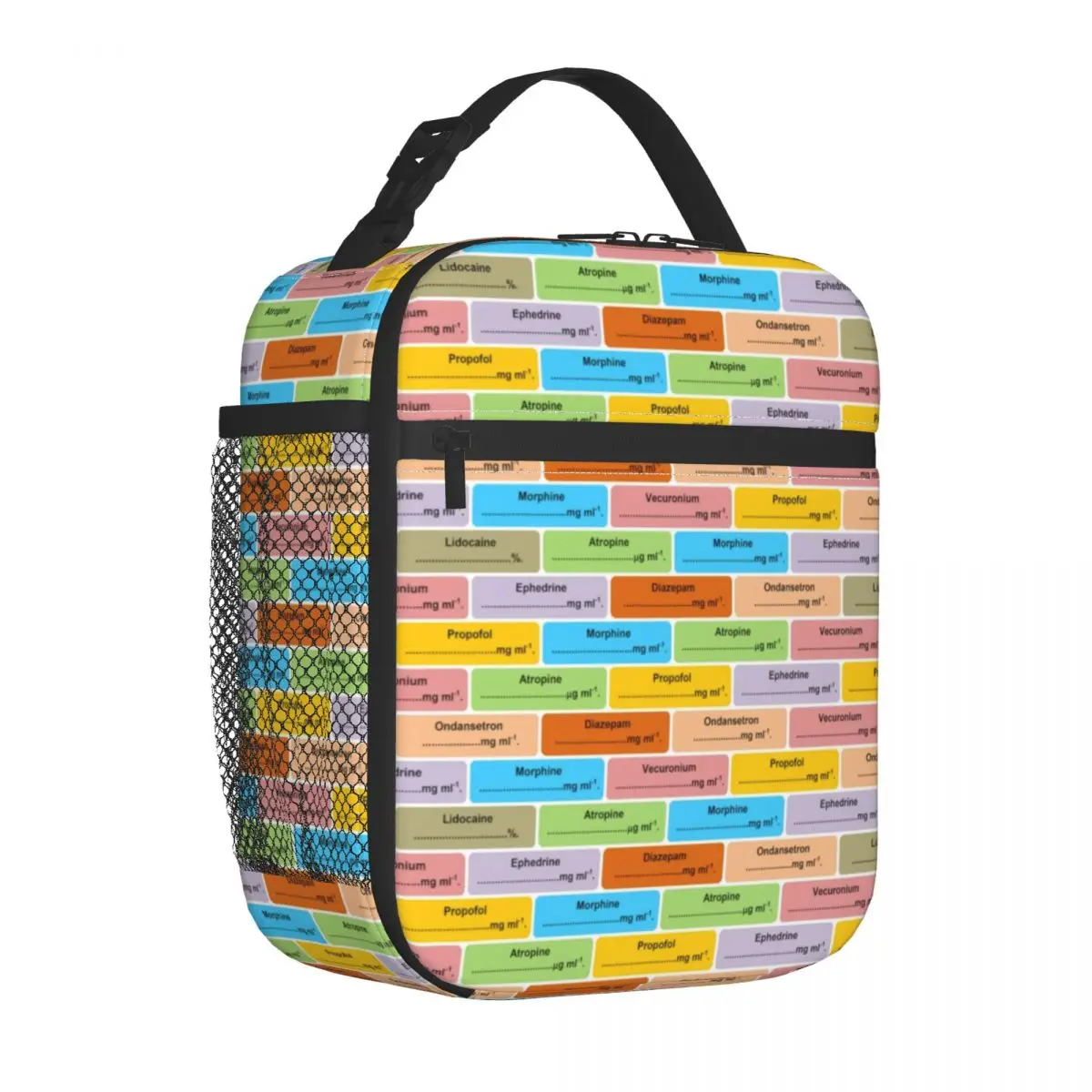 Anesthesia Drug Label Pattern Doctor Nurse Medicine Resuable Lunch Boxes Multifunction Cooler Thermal Food Insulated Lunch Bag