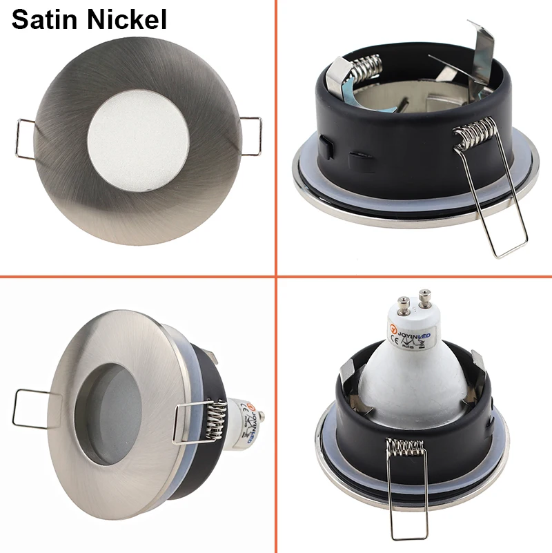 Wit/Satijn Nikkel Led Eyeball Armatuur Inbouw Spotlight Behuizing Downlight Eye Ball Fitting Frame Behuizing Lichtlamp Siling