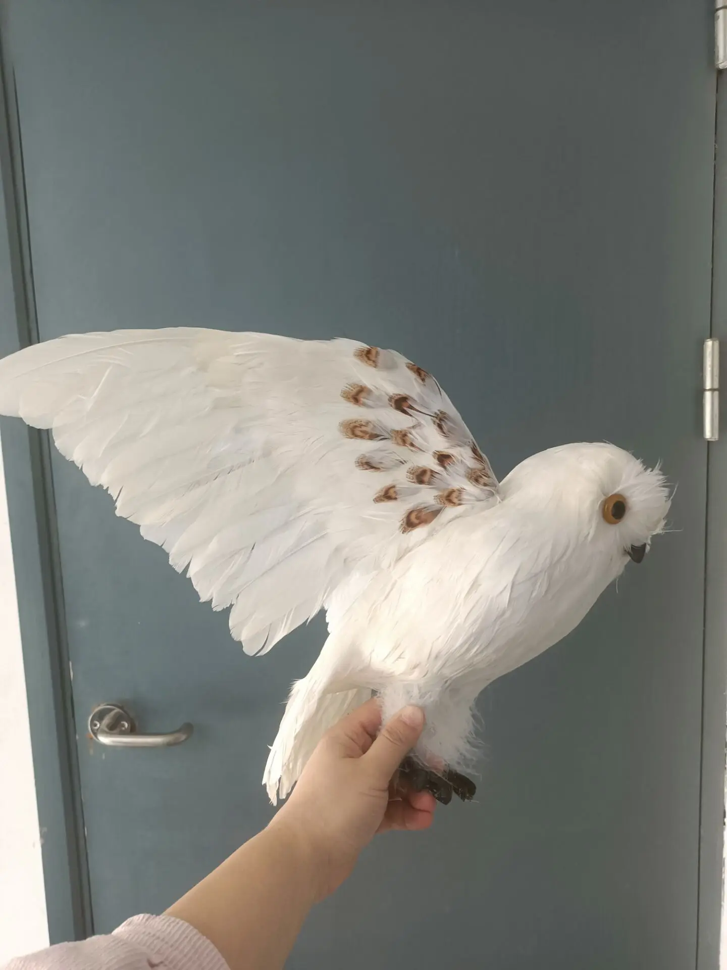 big wings foam and feather white owl model garden decoration gift about 32x60cm a2786