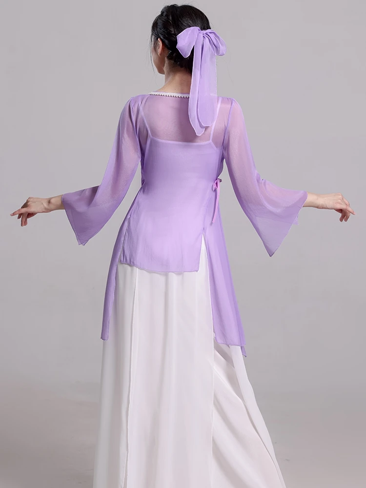 

Ele Dance Costume Women's Flowing Chiffon Practice Suit Performance Outfit Ancient Sle Top Quali by Exquisite...