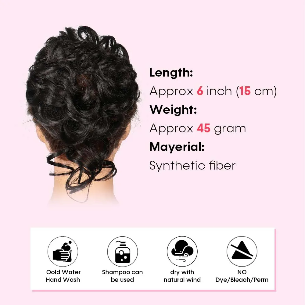 Syntetyczne gumki roztrzepany kok z włosów Scrunchies dla kobiet syntetyczne faliste kręcone Chignon kucyk treska do noszenia na co dzień