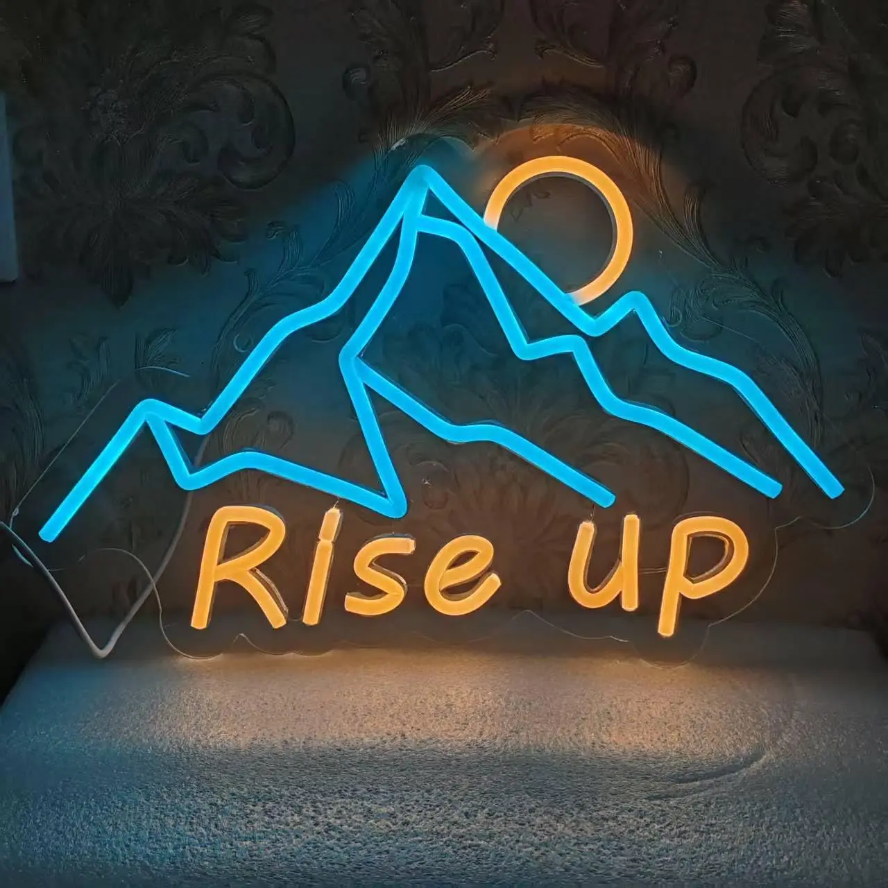 

Светодиодная неоновая вывеска «Горный хребет», настенный светильник с питанием от USB, вдохновляющий ночник для украшения дома, офиса, спальни