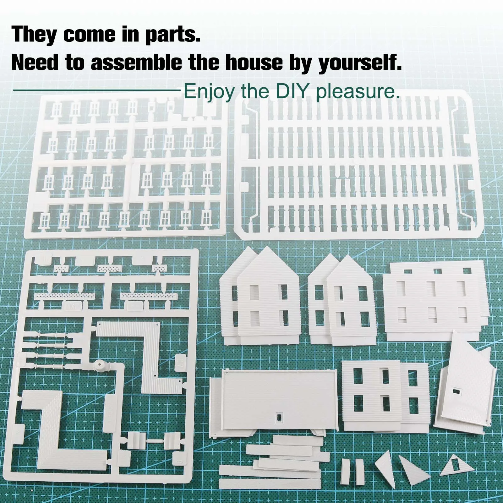 Evemodel N Modello in scala Dwelling House Kit smontato non verniciato edificio a due piani