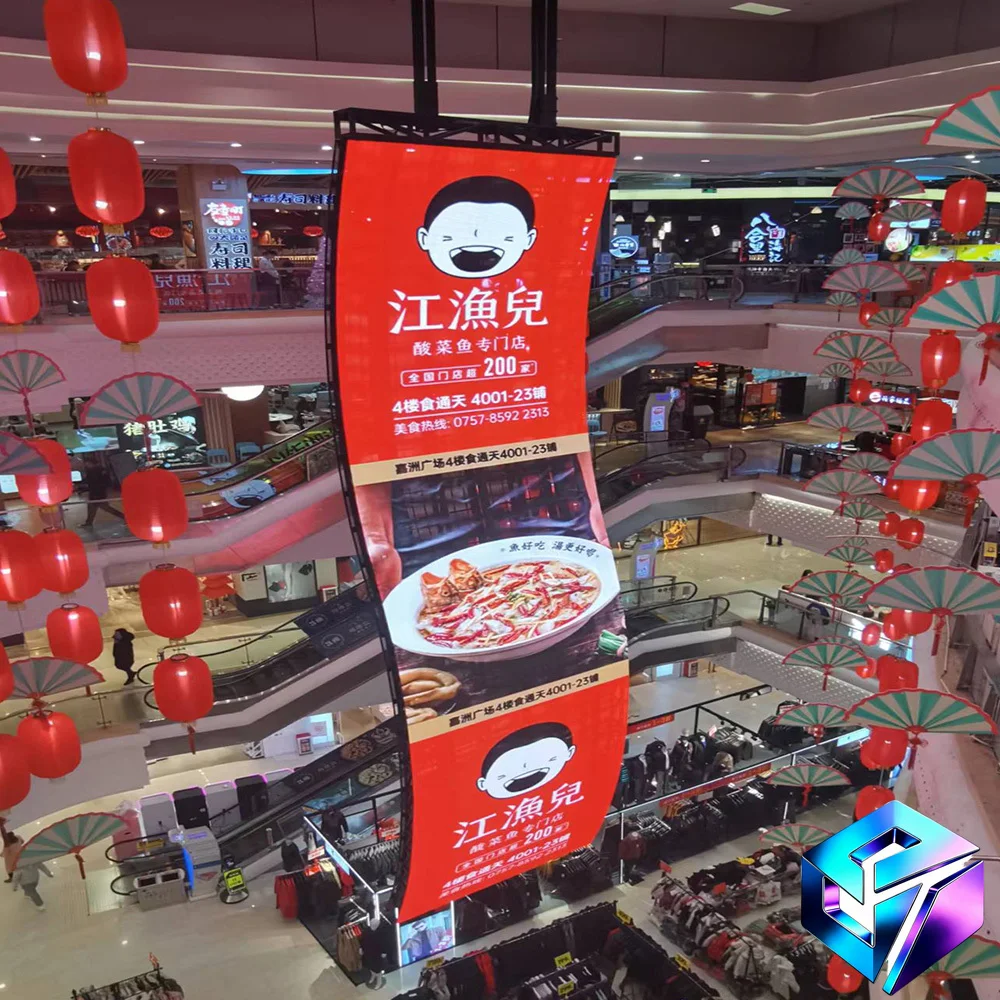 Transparent LED Video Wall Outdoor Mesh Curtain Digital Signage 3D Effect Screen For Shopping Mall Building Exterior Ads