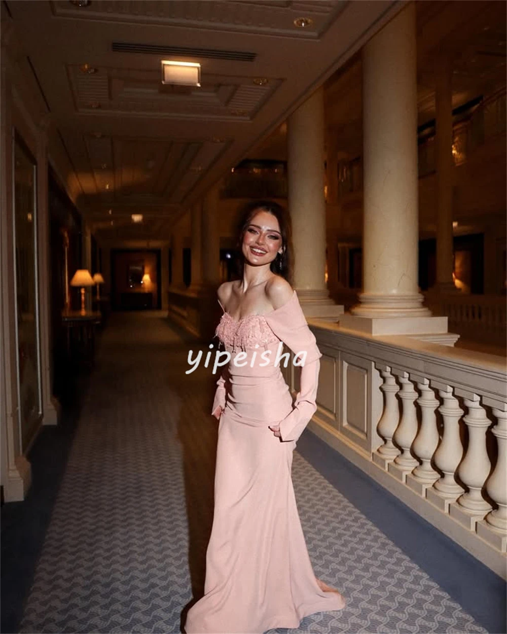 Элегантные модные джерси с бисером и рюшами по индивидуальному заказу, прямые длинные платья с открытыми плечами, платья для особых случаев на заказ, высокое качество