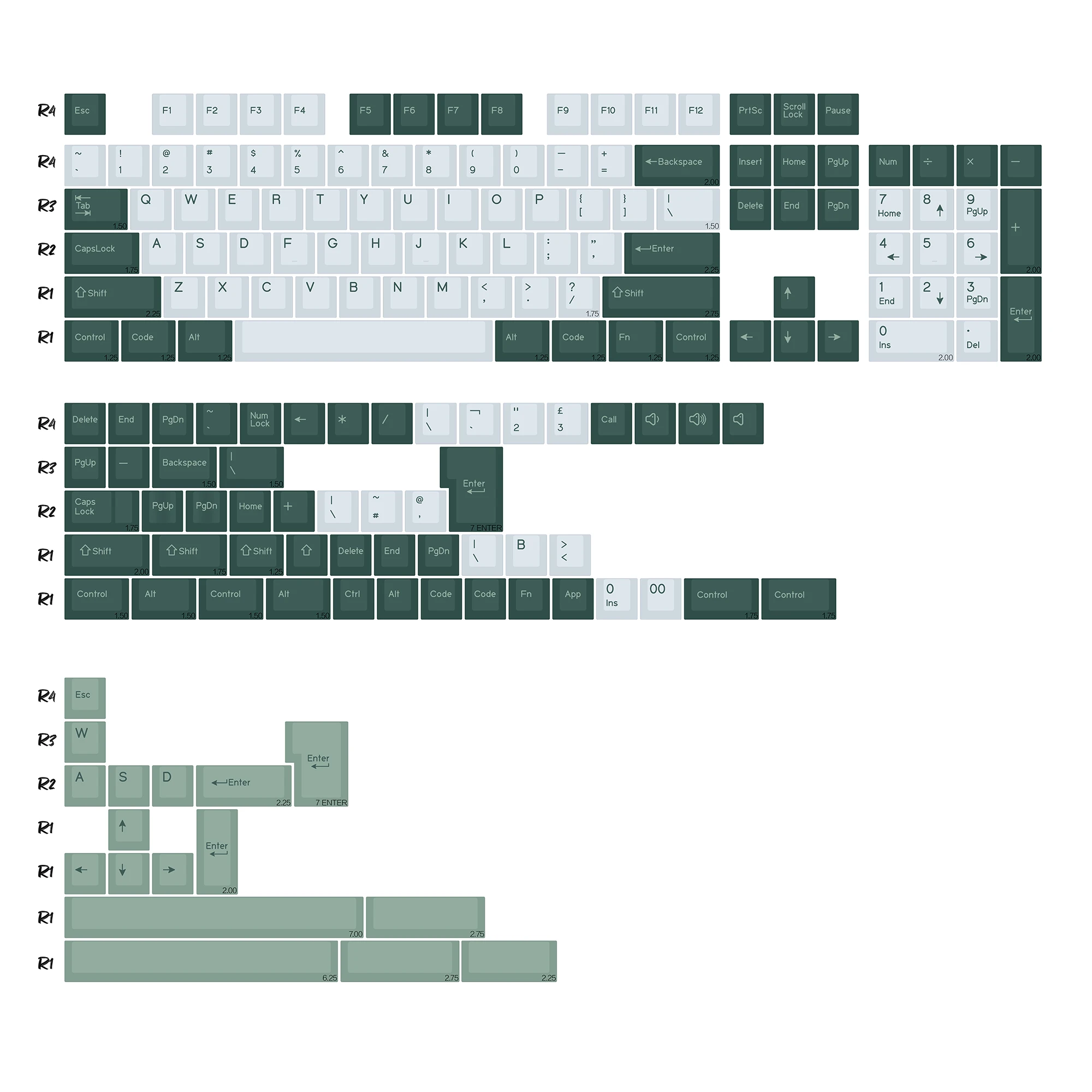 

Double Shot PBT Keycaps GMK Botanical Keyboard Key Cap Retro Cherry Profile ISO Keycap for MX Switches Alice Mechanical Keyboard