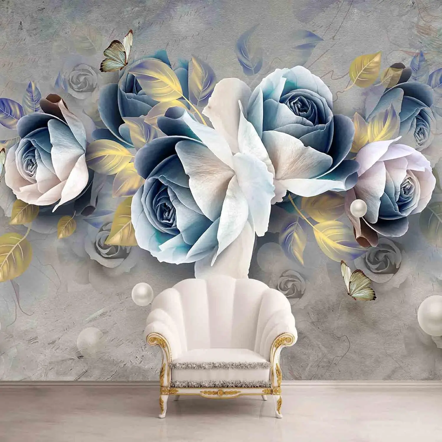 Romantic Floral Mural Wallpaper Roses Botanical Wall Decal Large Scale Luxury Watercolor Tapestry for Living Room Bedroom House