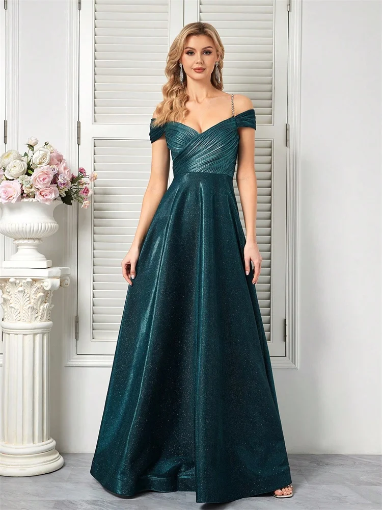 

Lucyinlove Elegant Sparkly Halter Evening Dress For Women 2025 Luxury Sexy Backless Prom Wedding Party Floor Length Formal Dress