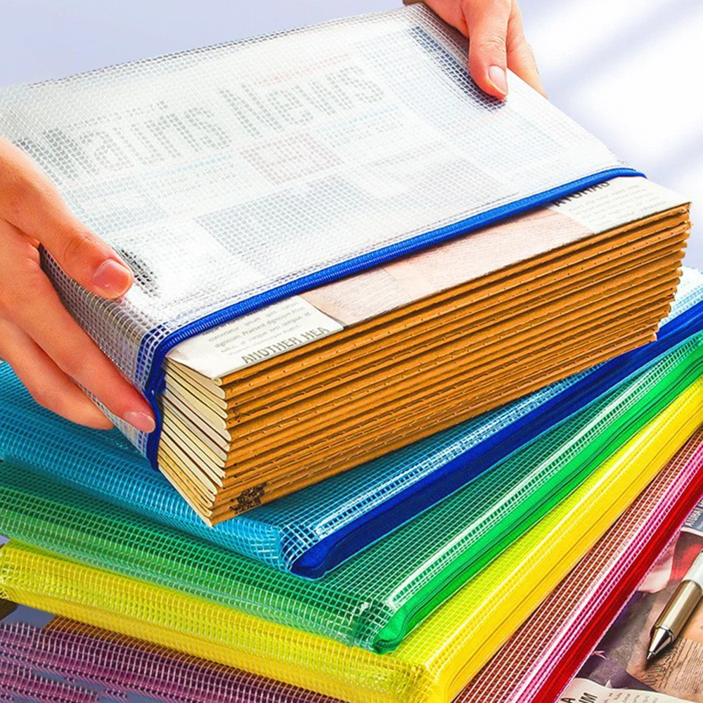 

Мультяшная сетка на молнии, сетчатая сумка для документов, сумка для дисциплины, прозрачная водонепроницаемая архивная сумка для хранения