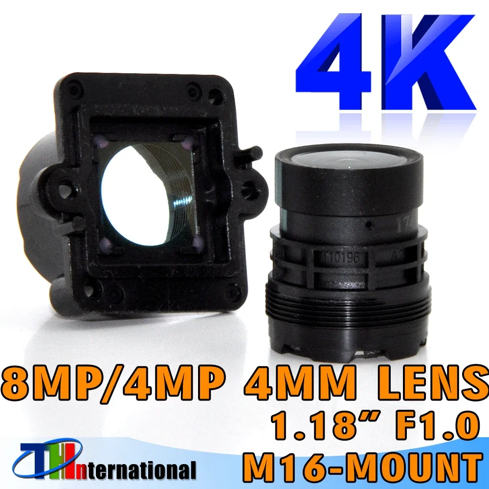 

8MP 4MP (Optional)F1.0 1/1.8" 4mm M16 Lens Fixed Focus Full-Color Lens+M16 Bracket for FHD IP POE 4MP Camera Chip Hikvision Cam