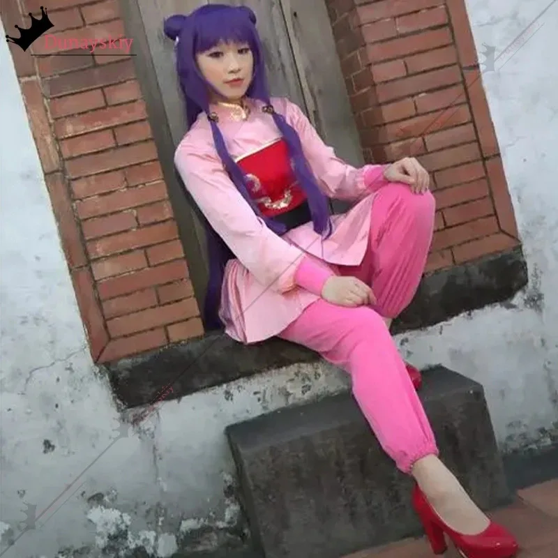 

COSda@Anime Ranma Shampoo Cosplay Costume Wig ½ Women Fight Martial Uniforms Stand Up Collar Long Sleeves Shirt Tube Top PantsCO