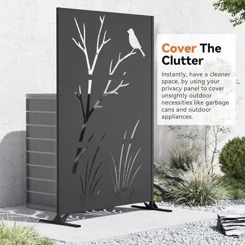 Modern Shade 4x6 FT Metal Privacy Screen with Artistic Modular Designs Decorative Patio Privacy Fence & Garden Divider view 5