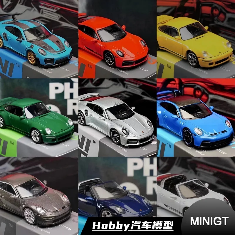 

MINIGT 1/64 Porsche 911 GT3 901 1963 Signal Red Carrera RS автомобиль из сплава, литая под давлением металлическая модель, детские игрушки для мальчиков
