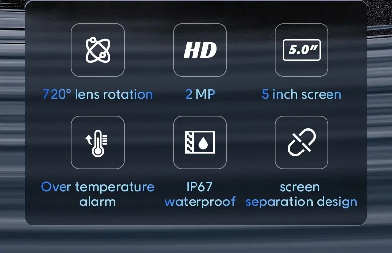 720 Degrees All Way Steering Industrial  Endoscope for Car Pipe Inspection Sewer Camera Borescope with 5 Inch