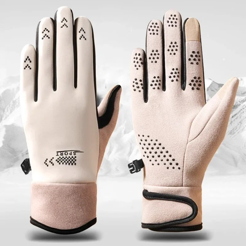 Touchscreen Enabled Biker Gloves Winter Keep Warm Waterproof Winter Gloves Windproof Guantes De Trabajo Hombre Cycling Velvet