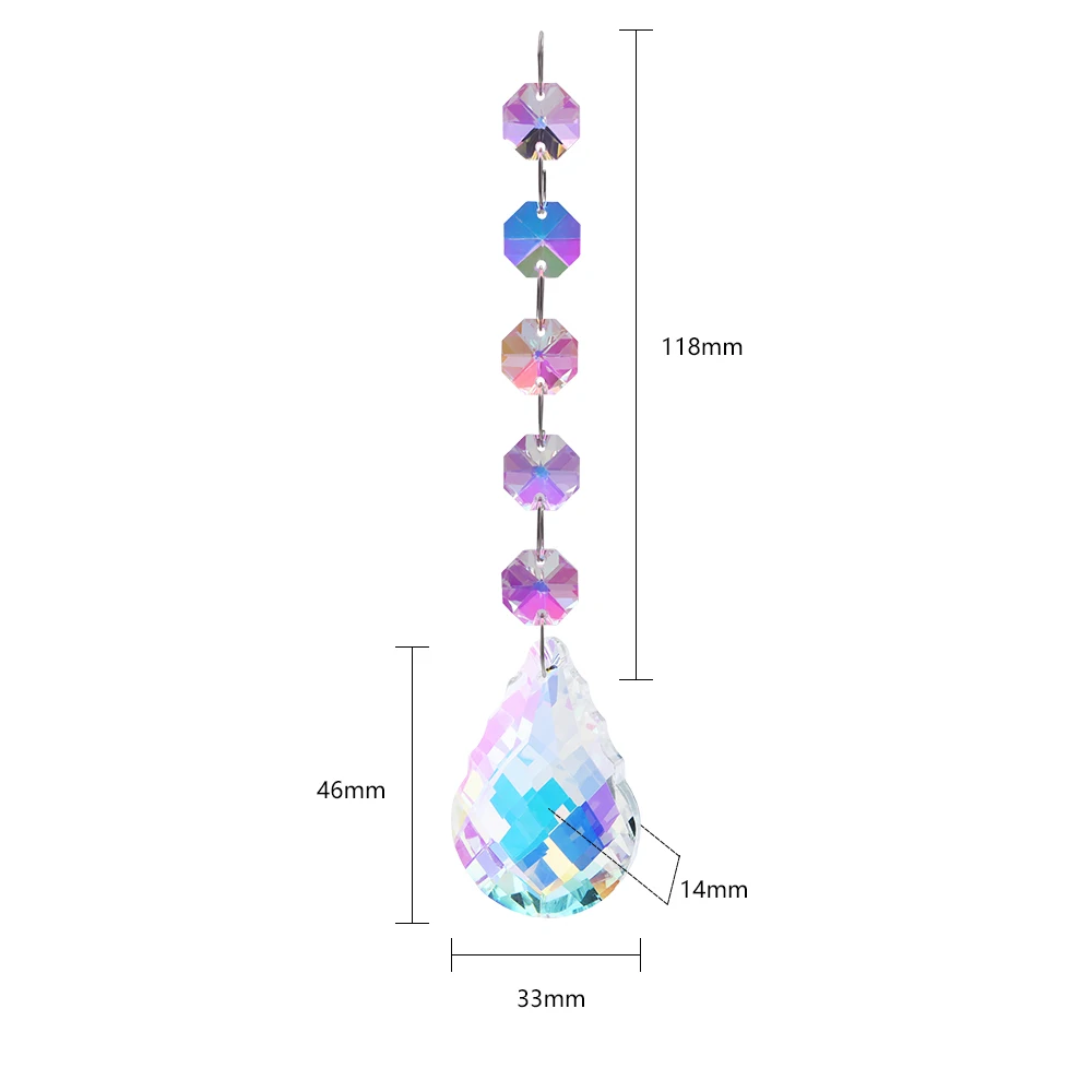 1 lotto 50mm cristallo Sun Catcher prismi ciondolo ottagono perline Dream Catcher arcobaleno Chaser appeso goccia decorazione del giardino di casa