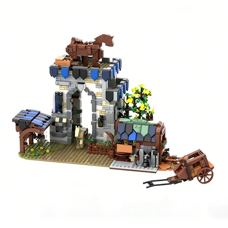 City Street View Model MOC Building Bricks Classic Triumphal Arch Modular Technology Children Holiday Gifts Assemble Toys Suit