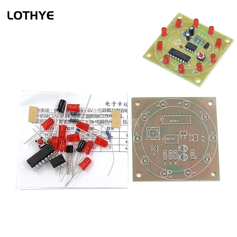 Led Light DIY elektroniczny szczęście gramofon zestaw do robienia 3V symulacja Rocker NE555 CD4017 Diy produkcja spawanie nauczanie praktyka