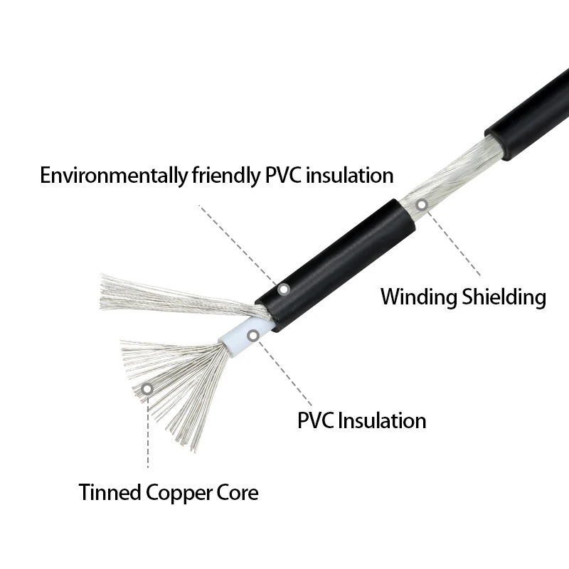 UL1185 Signal Cable Shielded Wire 28 26 24 22 20 18 16 14 12 10AWG Channel Audio Single Core 1C Electronic Copper Shielding Wire