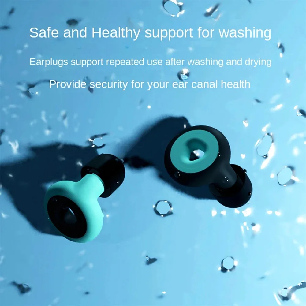 Noise Protection Sleep Noise Reduction Earplug Waterproof Reusable Noise-cancelling Earplugs Soft Silicone Silicone Earplug