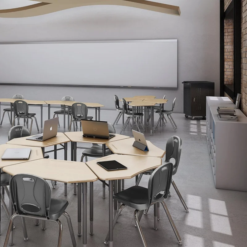 (UUX) Schulstühle der Structure-Serie für Klassenzimmer, 18" Sitzhöhe, Graphit, 4er-Pack UQ