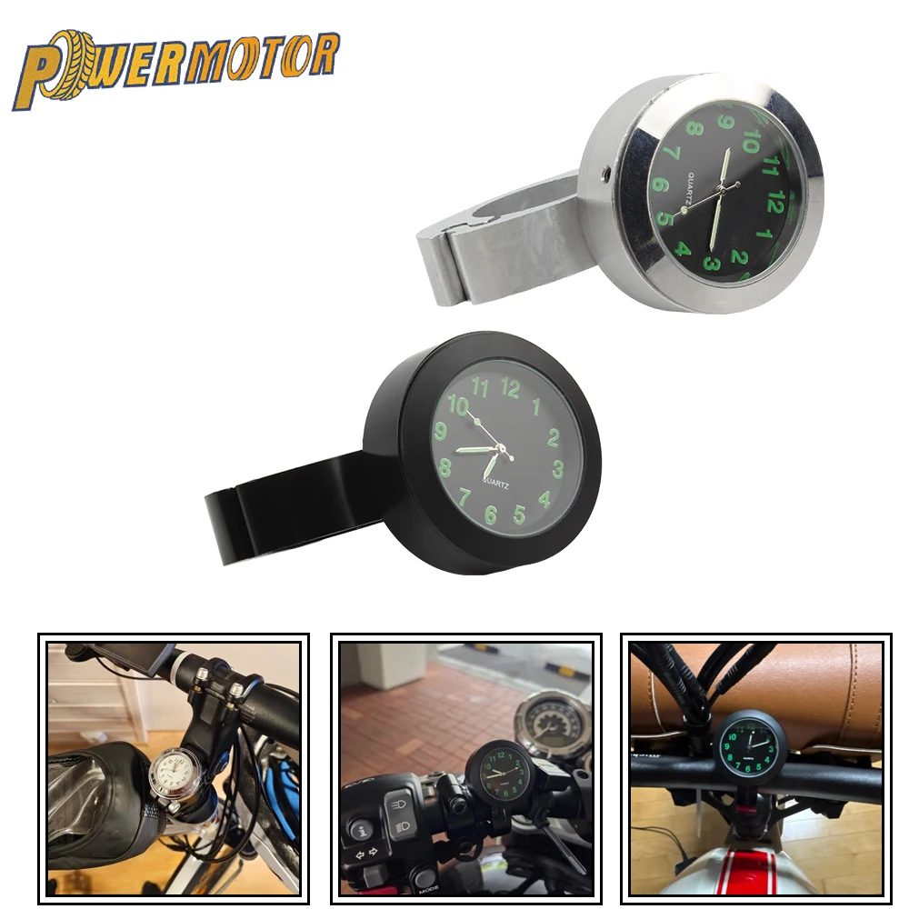 العالمي للدراجات النارية المقود ساعة للرؤية الليلية مقاوم للماء مشبك ساعة للدراجات البخارية الدراجات الترابية دراجة موتوكروس دراجة تجديد