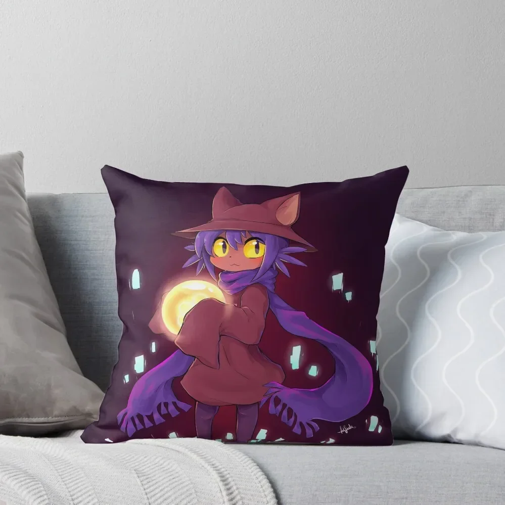 Neko - OneShot Throw Pillow pillow cover christmas sleeping pillows Couch Pillows Pillow